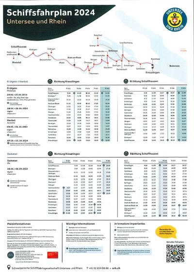 Schifffahrtsplan Untersee und Rhein